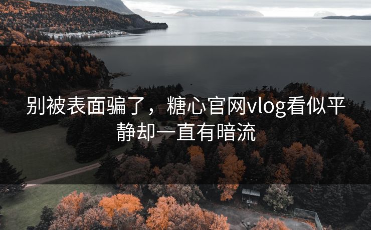 别被表面骗了，糖心官网vlog看似平静却一直有暗流